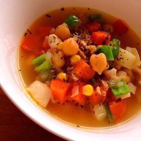 野菜を食べるスープ