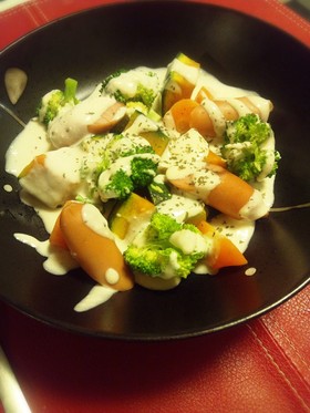 野菜モリモリ★レンジで簡単温野菜ソース♪