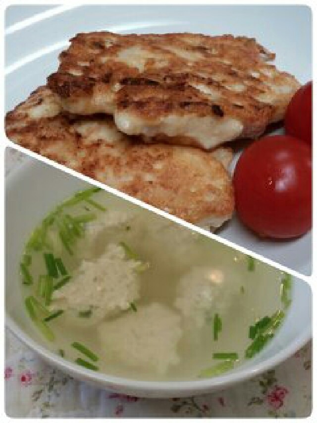 鶏と豆腐の簡単つくね→同時にスープも。の画像