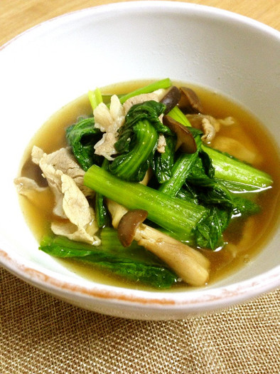 小松菜と豚肉の山椒煮の写真