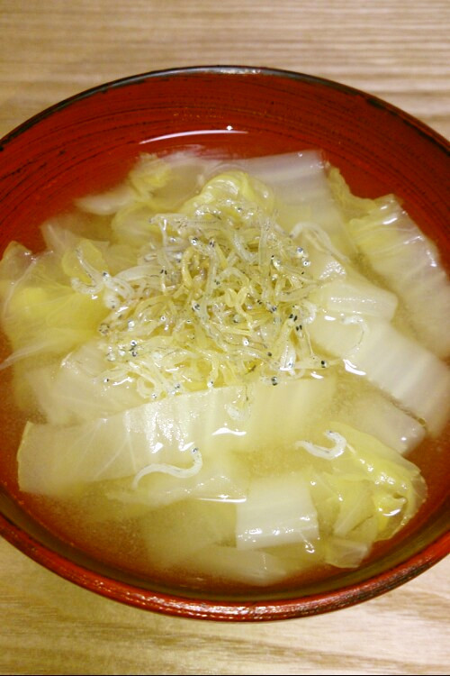カリカリじゃこと白菜の味噌汁の画像