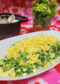 簡単美味しい♪菜の花のゆで卵マヨサラダ
