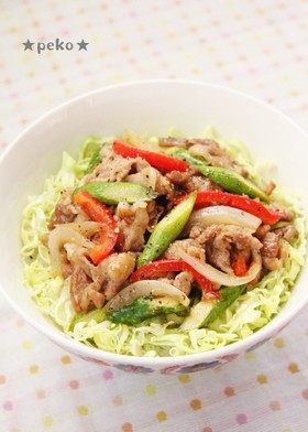 簡単♪豚肉と春野菜のオイスター丼☆