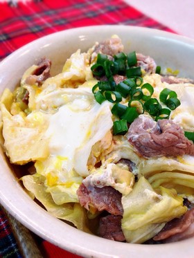 ボリュームup春きゃべつ牛丼。
