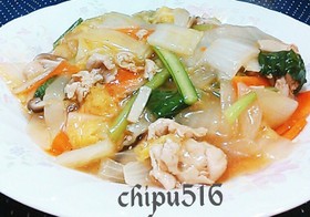 簡単子供が喜ぶ!残り物白菜と野菜の中華丼