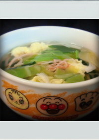 ■簡単朝昼■かにかまキャベツ卵スープ減量
