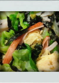 ■簡単副菜■キャベツ卵かにかま海苔あえ昼