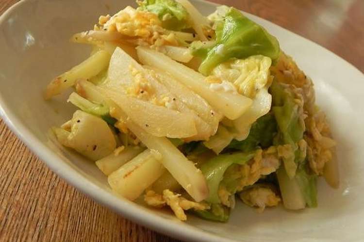 とっても簡単 キャベツとじゃが芋の卵炒め レシピ 作り方 By 140 わんたるママ クックパッド 簡単おいしいみんなのレシピが357万品