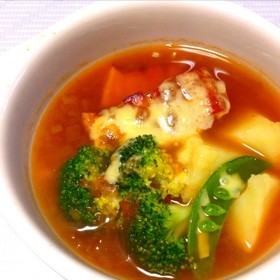 厚切りベーコンのオニオンスープの画像