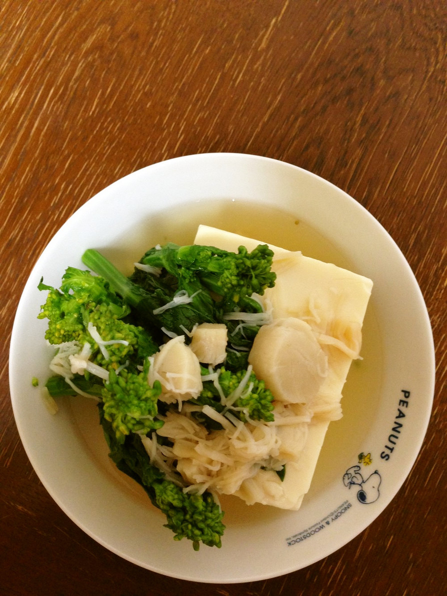 ホタテと菜の花のあんかけ豆腐の画像