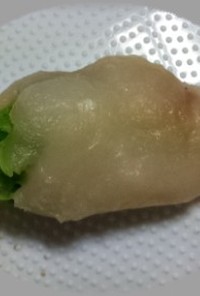 つぼみ菜の餅巻き 