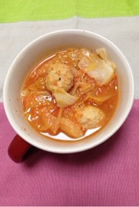 食べるスープ①  春のトマトとキャベツ