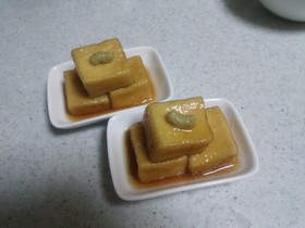 もっちり~生麩みたい♡高野豆腐の揚げ煮
