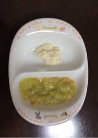 キャベツのバナナ和えとお豆腐