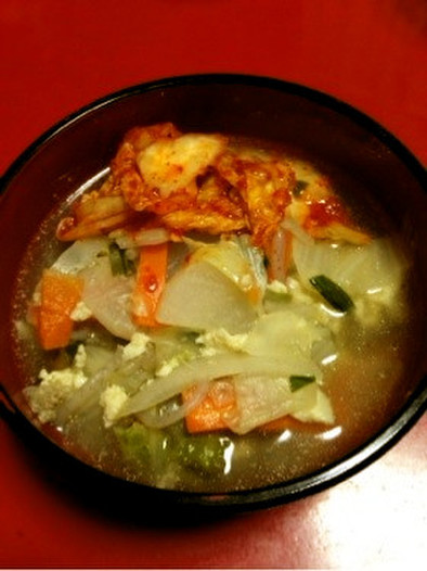 餃子のタネde野菜たっぷりスープの写真