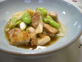 とりとそら豆の うまうま炒め★