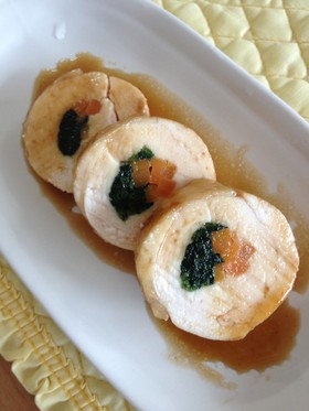 簡単☆安い‼鶏ムネ肉のチキンロール♪