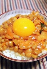 贅沢アレンジ納豆ご飯①✨キムたく納豆