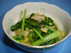 楽チン&グルグル♪青菜とあさりの煮浸し