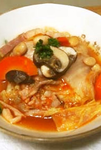 豆料理：豆入り野菜スープ