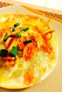 【15分】餃子の皮で☆海老＆シラスピザ