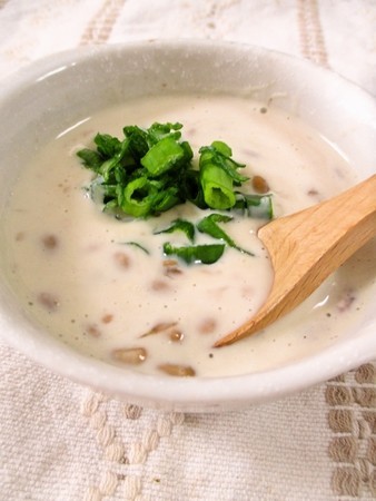 酒かす入り✿納豆＆豆乳のなめらかスープの画像