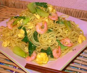 すごくおいしい!青梗菜と甘海老の塩焼そば
