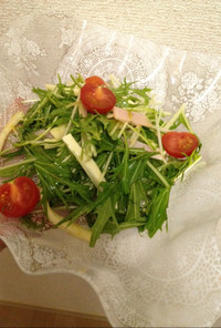 水菜とチータラのおつまみサラダ