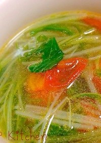 中華風★水菜とトマトさっぱりスープ☆簡単