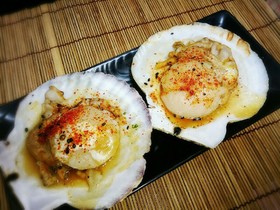 フライパンで簡単♪殻付きホタテバター