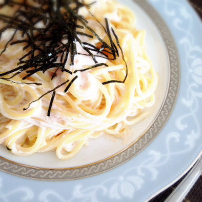 簡単！ハマる♡明太子クリームパスタ♡の写真