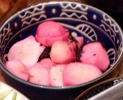 梅酢を使って菊芋の柴漬けの写真