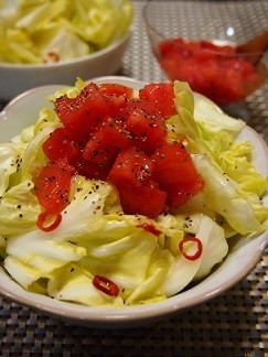 簡単！かけトマ♡春キャベツの浅漬けサラダの画像