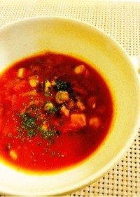 【30分】真夜中の辛旨♪チリトマトスープ