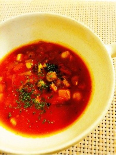 【30分】真夜中の辛旨♪チリトマトスープの写真