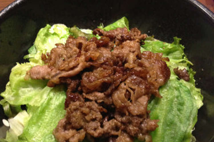 タレで手抜き レタスもりもり焼肉丼 レシピ 作り方 By まぁちょろ クックパッド