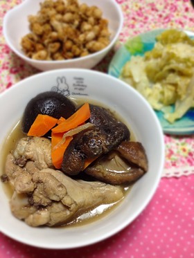 簡単☆手羽元と干し椎茸の煮物