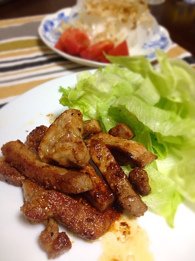 豚ロース肉のスタミナ炒めの写真