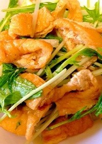 水菜と油揚げの生姜風味サラダ