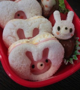 ♡うさちゃんサンドイッチ♡ キャラ弁