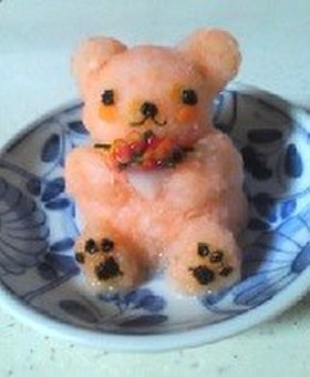 大根おろしで桜色のテディベア♪