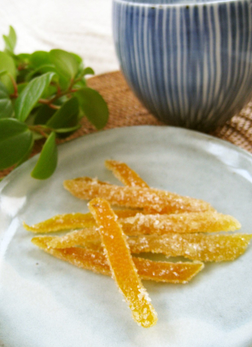 柑橘類の皮の砂糖漬けのレシピ