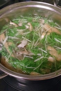 安！水菜と舞茸のお味噌汁