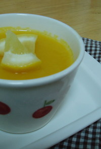 オレンジジュース１００％の寒天デザート☆