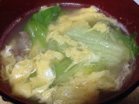 ウェイパァーでふわふわ卵のレタススープの画像