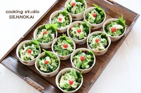 簡単菜の花とささみのカレーマヨネーズ和え
