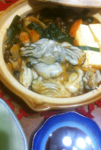 チゲ風♪簡単牡蠣のキムチ鍋