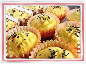HMで簡単♪スイートポテト風カップケーキ