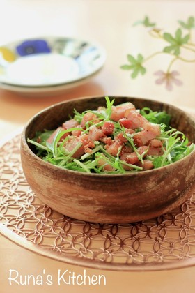 水菜とベーコンのシャキっとサラダ