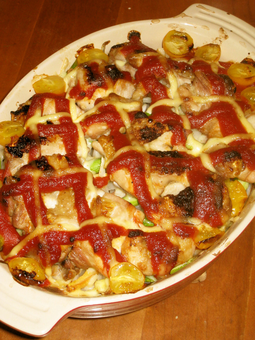 チキンとポテトのトマト焼きの画像